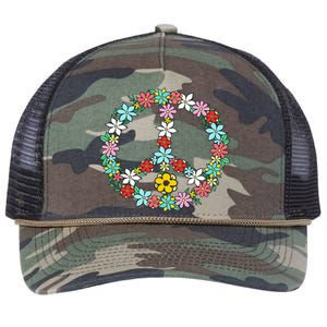 Peace Sign Love 60s 70s Tie Dye Hippie Retro Rope Trucker Hat Cap