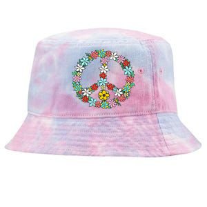 Peace Sign Love 60s 70s Tie Dye Hippie Tie-Dyed Bucket Hat