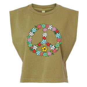 Peace Sign Love 60s 70s Tie Dye Hippie Garment-Dyed Women's Muscle Tee