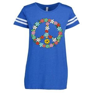 Peace Sign Love 60s 70s Tie Dye Hippie Enza Ladies Jersey Football T-Shirt