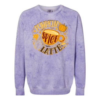 Pumpkin Spice Latte Emblem Sign Colorblast Crewneck Sweatshirt