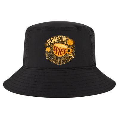 Pumpkin Spice Latte Emblem Sign Cool Comfort Performance Bucket Hat