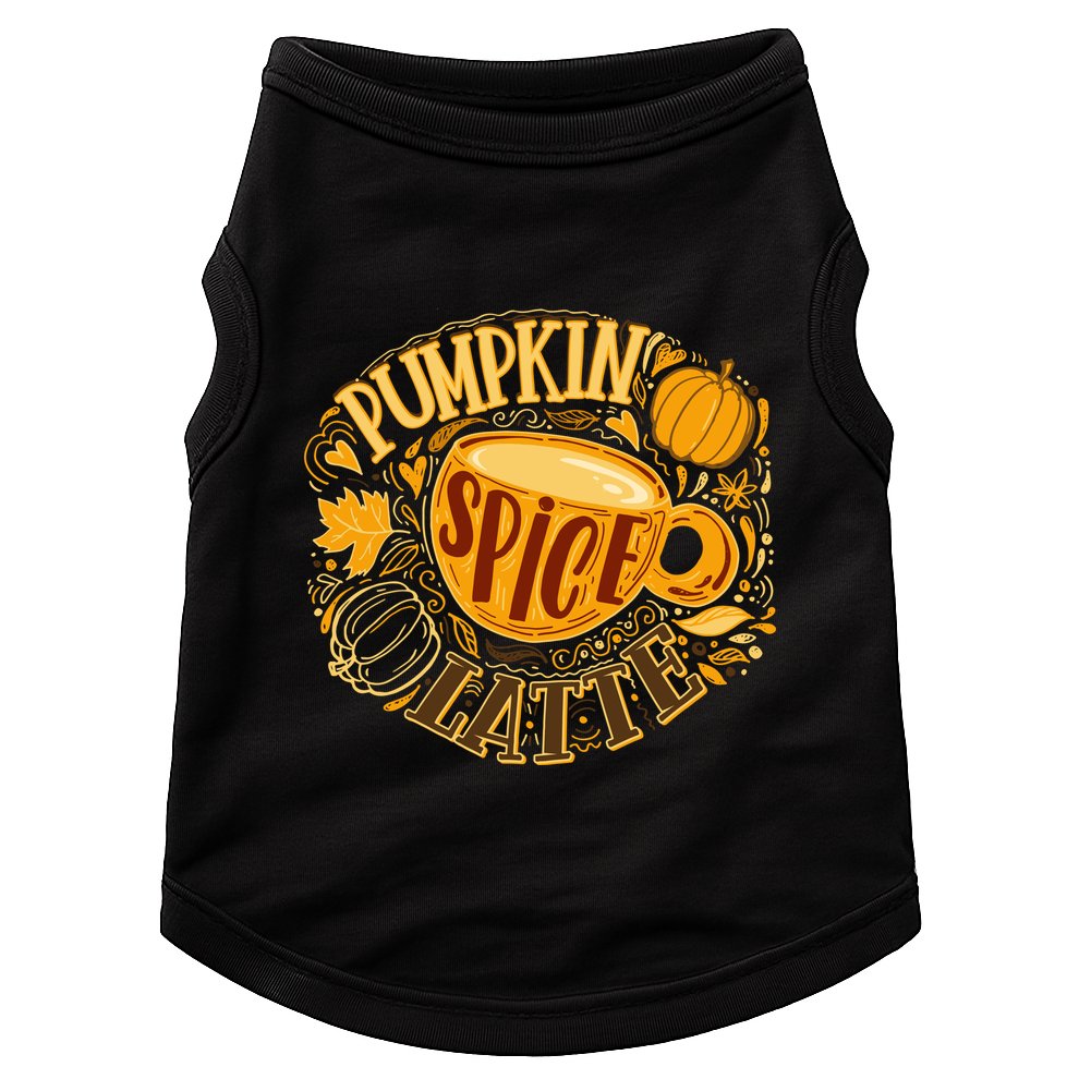Pumpkin Spice Latte Emblem Sign Doggie Tank