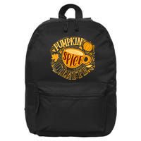 Pumpkin Spice Latte Emblem Sign 16 in Basic Backpack