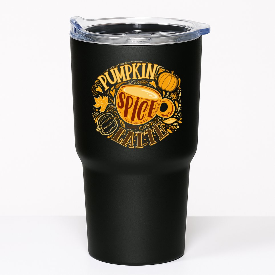 Pumpkin Spice Latte Emblem Sign Tumbler