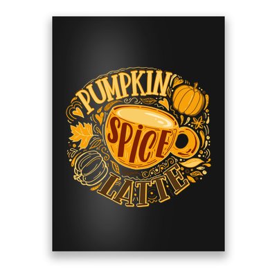 Pumpkin Spice Latte Emblem Sign Poster