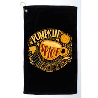 Pumpkin Spice Latte Emblem Sign Golf Towel