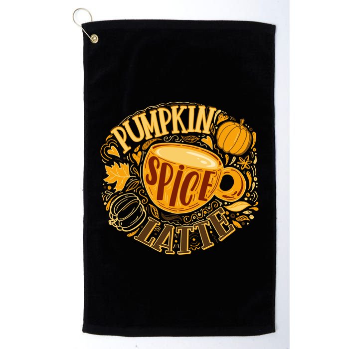 Pumpkin Spice Latte Emblem Sign Golf Towel