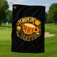 Pumpkin Spice Latte Emblem Sign Golf Towel