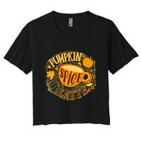 Pumpkin Spice Latte Emblem Sign Women's Crop Top Tee