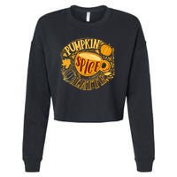 Pumpkin Spice Latte Emblem Sign Cropped Pullover Crew