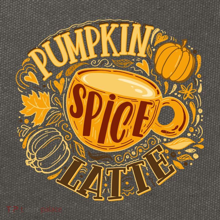 Pumpkin Spice Latte Emblem Sign Cotton Canvas Backpack