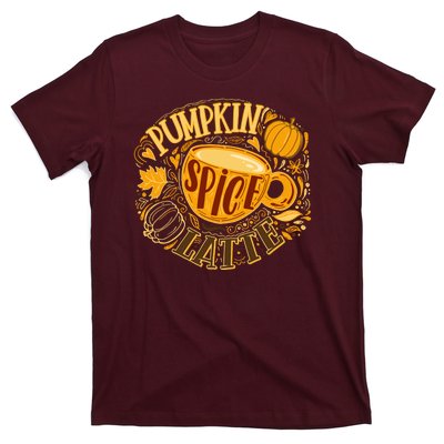 Pumpkin Spice Latte Emblem Sign T-Shirt