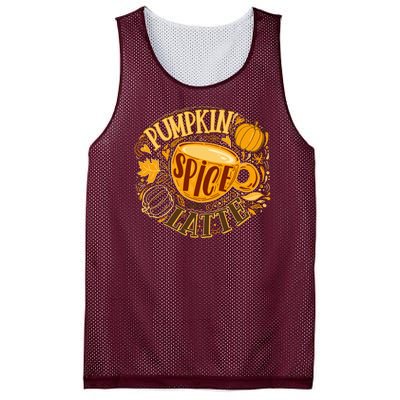 Pumpkin Spice Latte Emblem Sign Mesh Reversible Basketball Jersey Tank