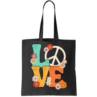 Peace Sign Love 60 s 70s Outfits For  Tote Bag