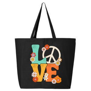 Peace Sign Love 60 s 70s Outfits For  25L Jumbo Tote