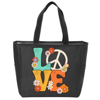 Peace Sign Love 60 s 70s Outfits For  Zip Tote Bag