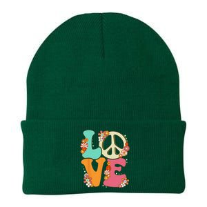 Peace Sign Love 60s 70s Costume Groovy Hippie Theme Party Knit Cap Winter Beanie