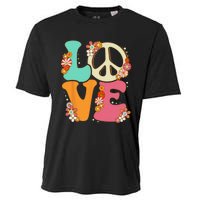 Peace Sign Love 60s 70s Costume Groovy Hippie Theme Party Cooling Performance Crew T-Shirt