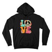 Peace Sign Love 60s 70s Costume Groovy Hippie Theme Party Hoodie