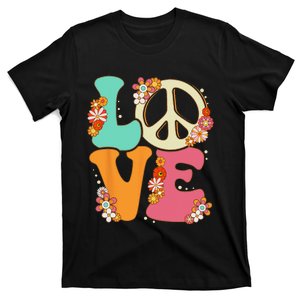 Peace Sign Love 60s 70s Costume Groovy Hippie Theme Party T-Shirt