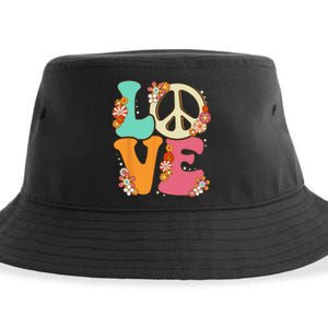 Peace Sign Love 60s 70s Costume Groovy Hippie Theme Party Sustainable Bucket Hat