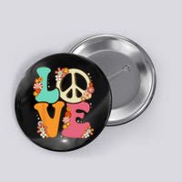 Peace Sign Love 60s 70s Costume Groovy Hippie Theme Party Button