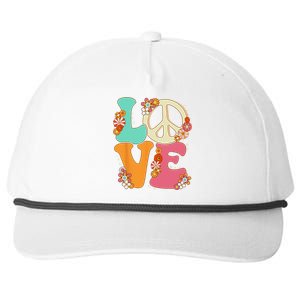 Peace Sign Love 60s 70s Costume Groovy Hippie Theme Party Snapback Five-Panel Rope Hat