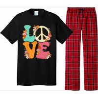 Peace Sign Love 60s 70s Costume Groovy Hippie Theme Party Pajama Set