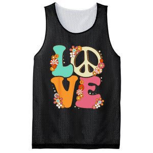 Peace Sign Love 60s 70s Costume Groovy Hippie Theme Party Mesh Reversible Basketball Jersey Tank