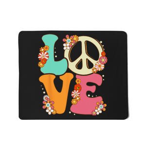 Peace Sign Love 60s 70s Costume Groovy Hippie Theme Party Mousepad