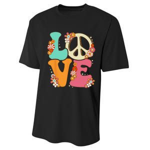 Peace Sign Love 60s 70s Costume Groovy Hippie Theme Party Performance Sprint T-Shirt