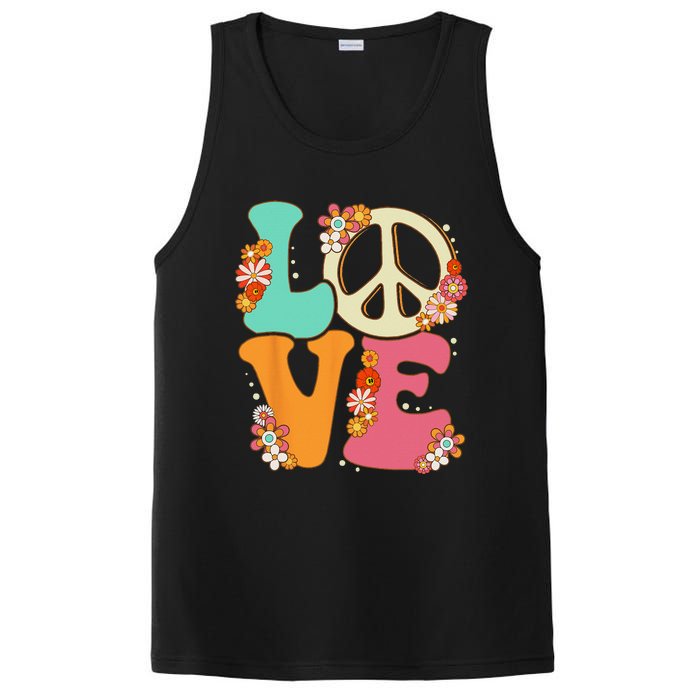 Peace Sign Love 60s 70s Costume Groovy Hippie Theme Party PosiCharge Competitor Tank