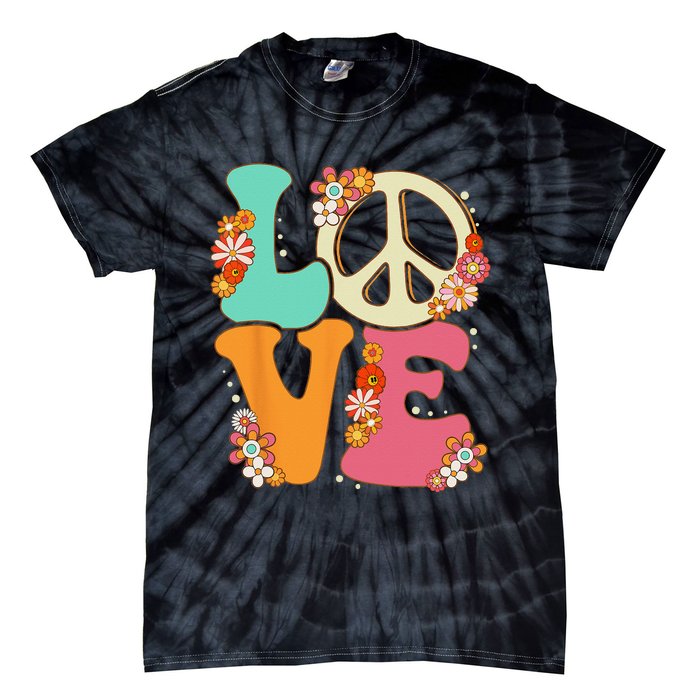 Peace Sign Love 60s 70s Costume Groovy Hippie Theme Party Tie-Dye T-Shirt