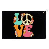 Peace Sign Love 60s 70s Costume Groovy Hippie Theme Party Grommeted Golf Towel