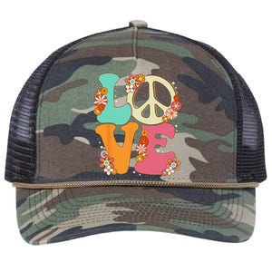 Peace Sign Love 60s 70s Costume Groovy Hippie Theme Party Retro Rope Trucker Hat Cap