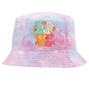 Peace Sign Love 60s 70s Costume Groovy Hippie Theme Party Tie-Dyed Bucket Hat