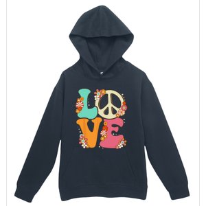 Peace Sign Love 60s 70s Costume Groovy Hippie Theme Party Urban Pullover Hoodie