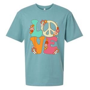 Peace Sign Love 60s 70s Costume Groovy Hippie Theme Party Sueded Cloud Jersey T-Shirt