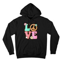 Peace Sign Love 60s 70s Costume Groovy Hippie Theme Party Hoodie