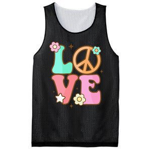 Peace Sign Love 60s 70s Costume Groovy Hippie Theme Party Mesh Reversible Basketball Jersey Tank