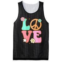 Peace Sign Love 60s 70s Costume Groovy Hippie Theme Party Mesh Reversible Basketball Jersey Tank