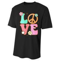 Peace Sign Love 60s 70s Costume Groovy Hippie Theme Party Performance Sprint T-Shirt