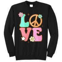 Peace Sign Love 60s 70s Costume Groovy Hippie Theme Party Tall Sweatshirt