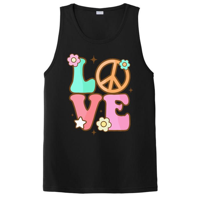 Peace Sign Love 60s 70s Costume Groovy Hippie Theme Party PosiCharge Competitor Tank