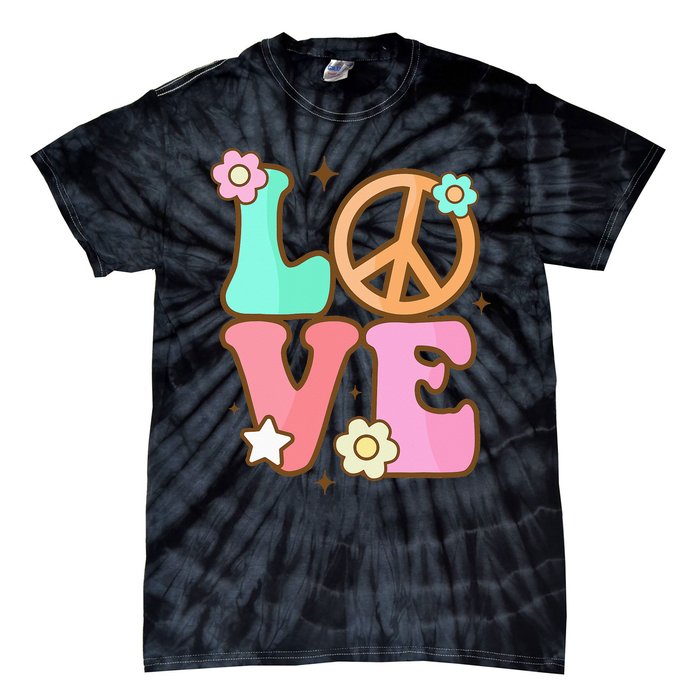 Peace Sign Love 60s 70s Costume Groovy Hippie Theme Party Tie-Dye T-Shirt