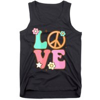 Peace Sign Love 60s 70s Costume Groovy Hippie Theme Party Tank Top