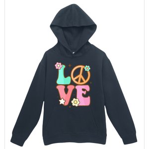 Peace Sign Love 60s 70s Costume Groovy Hippie Theme Party Urban Pullover Hoodie