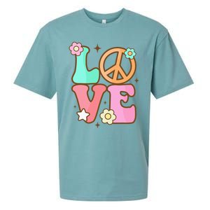 Peace Sign Love 60s 70s Costume Groovy Hippie Theme Party Sueded Cloud Jersey T-Shirt