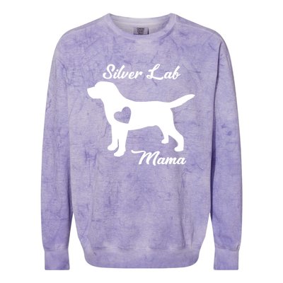 Proud Silver Lab Mama Mom Labrador Retriever Funny Gift Colorblast Crewneck Sweatshirt